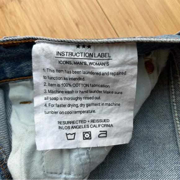 ICONS Objects of Devotion x LEVI'S Vintage 501 Jeans Size 28 Distressed Patches - Picture 10 of 13